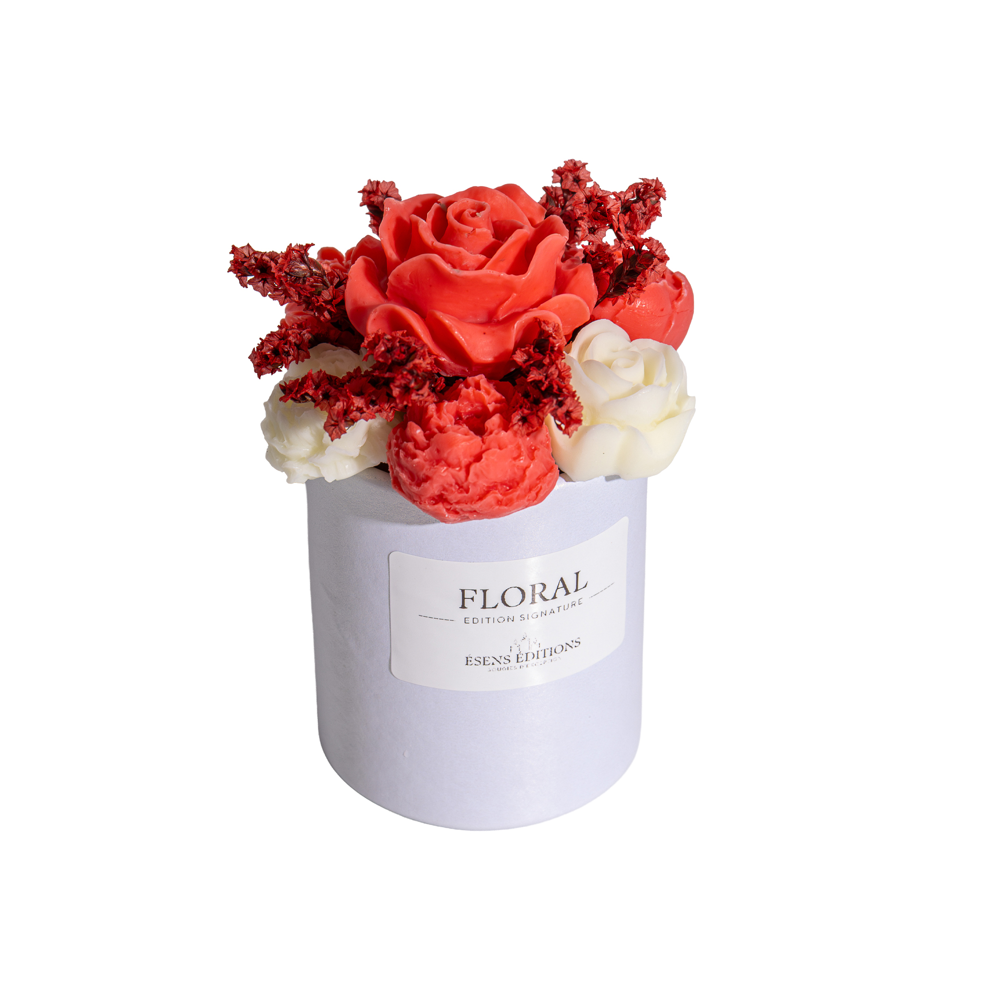 bougie fleur rouge fondants
