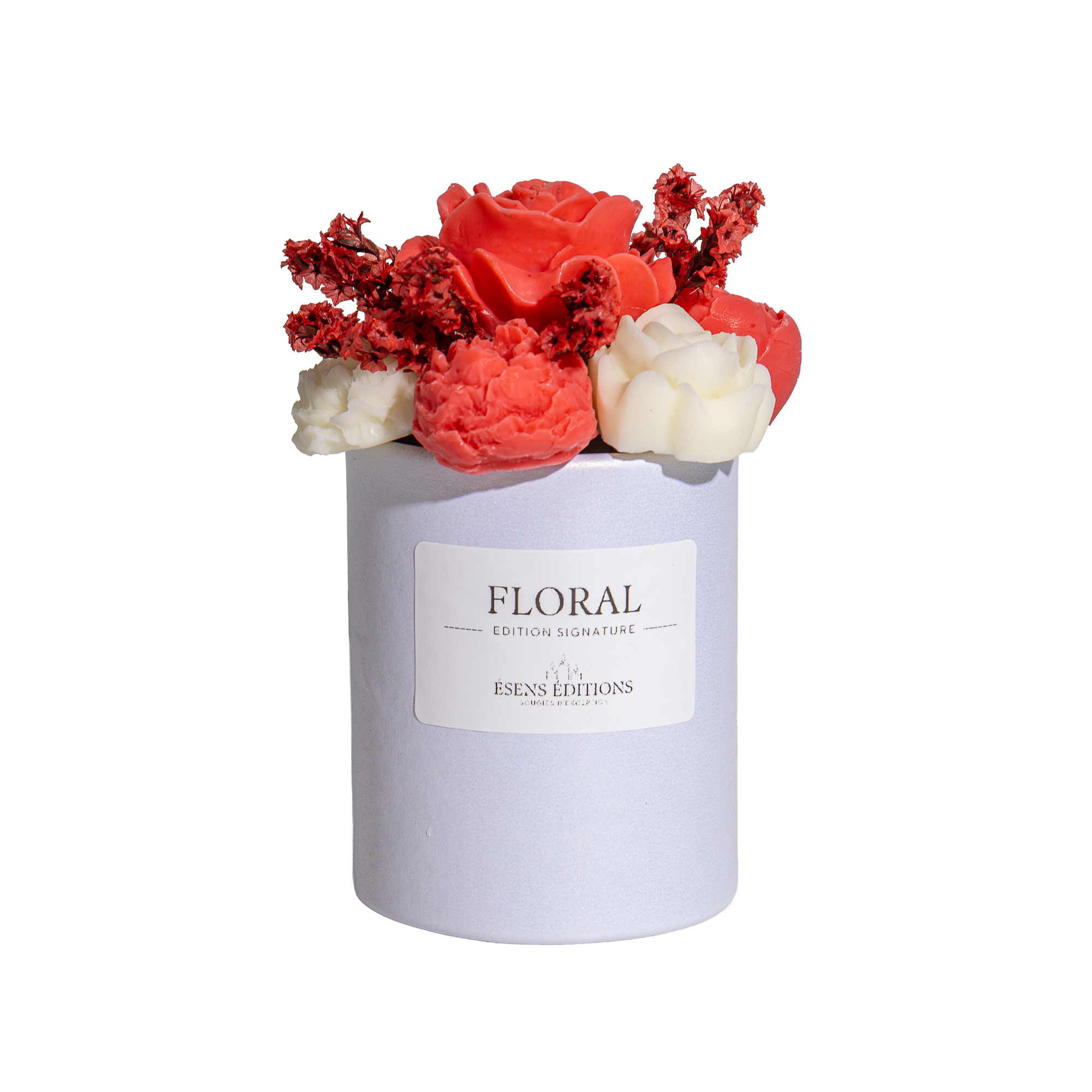 bougie fleur rouge fondants