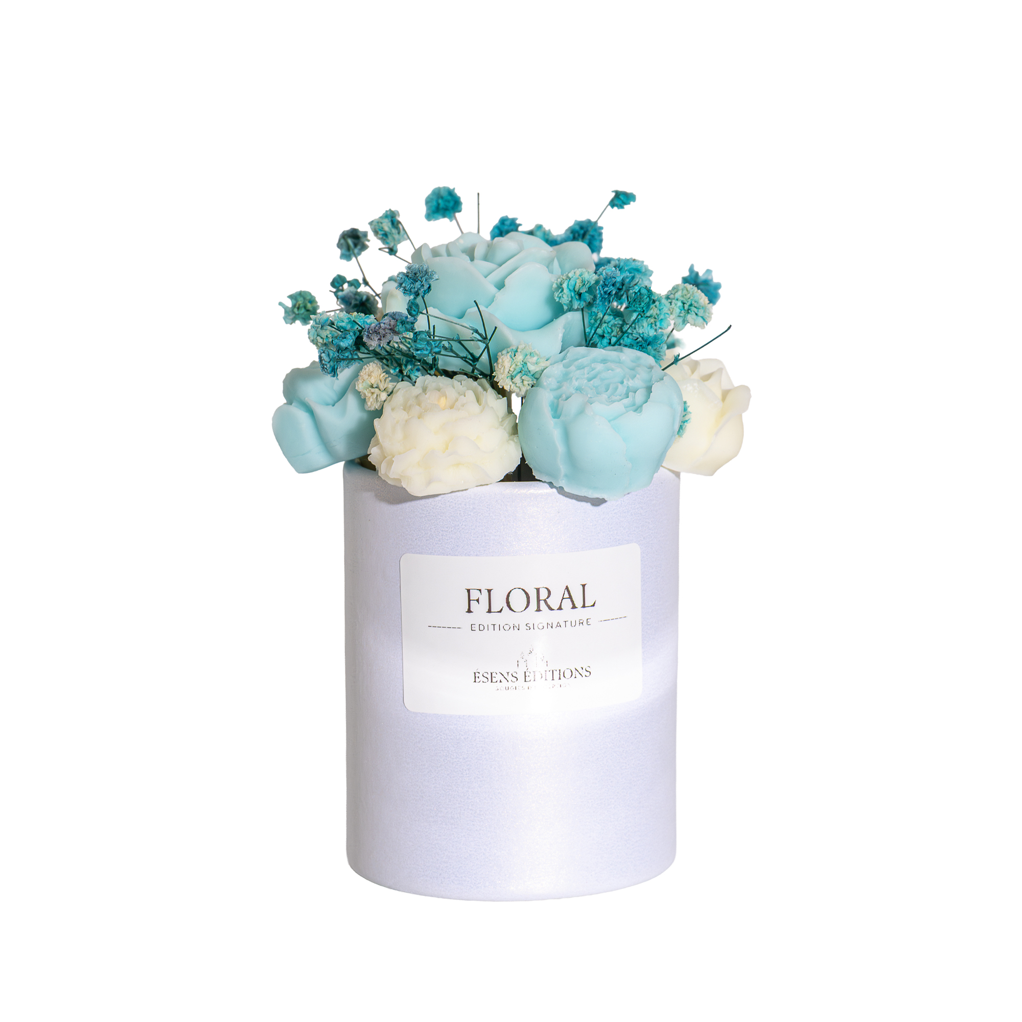 bougie fleur bleu