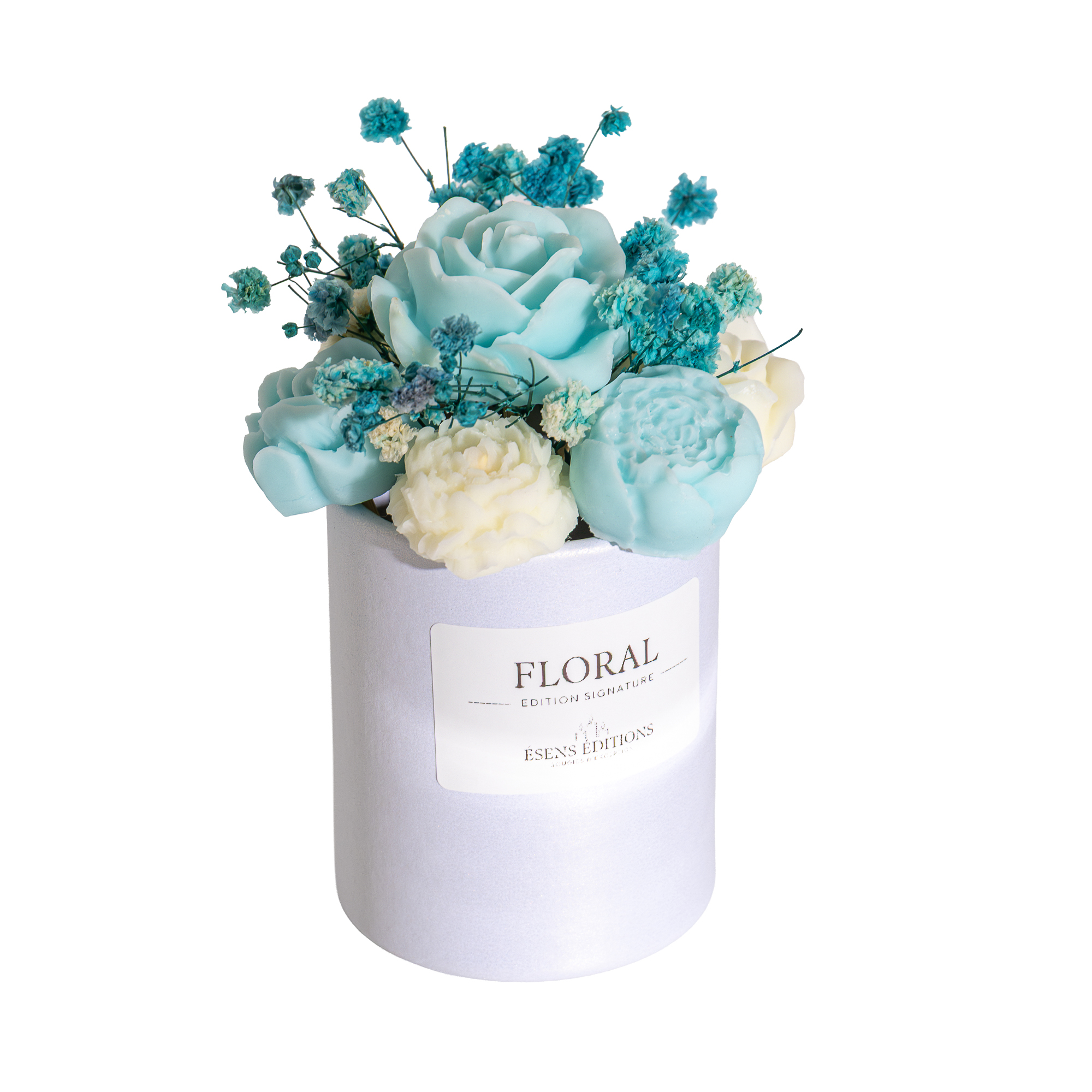 bougie fleur bleu
