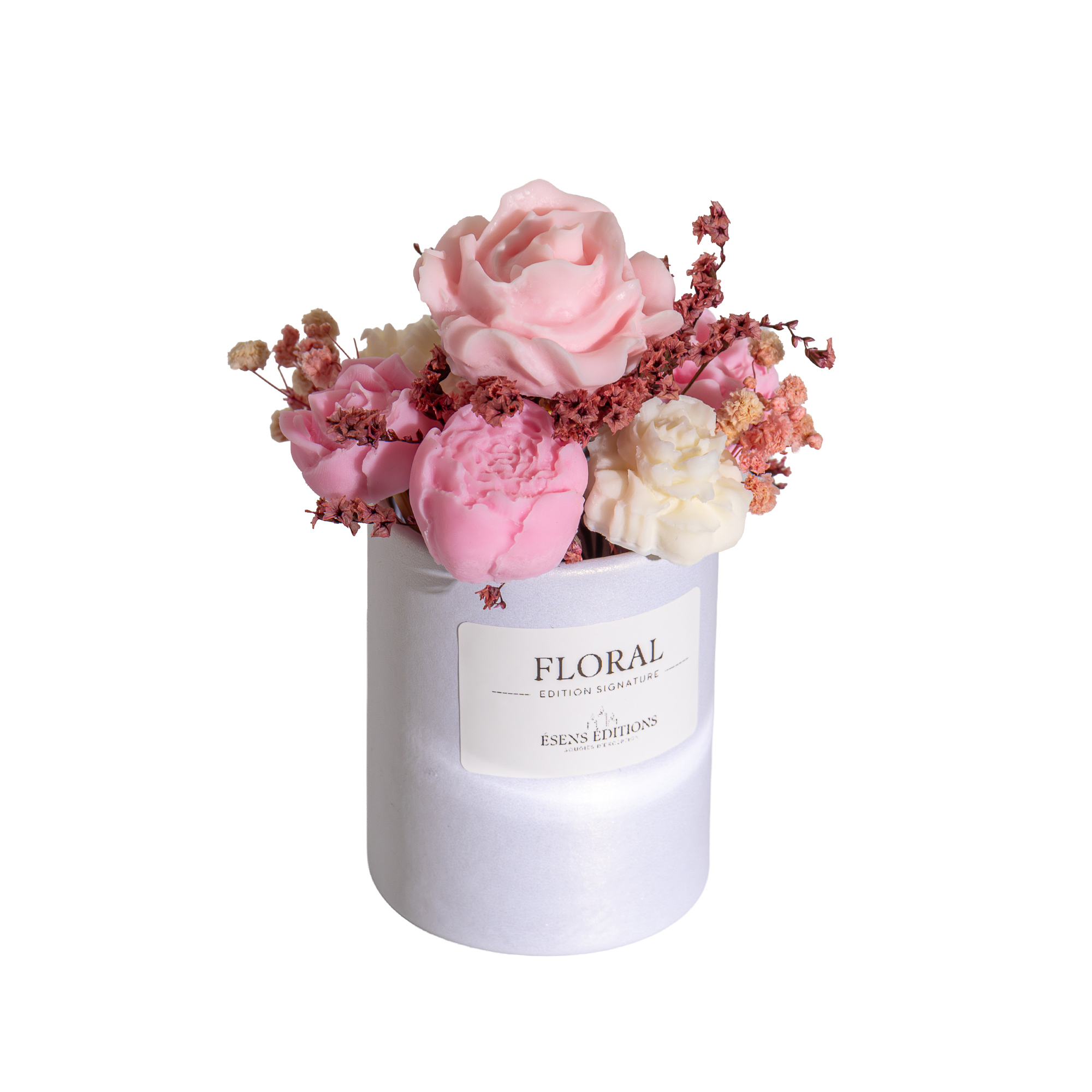 bougie fleur rose fondants