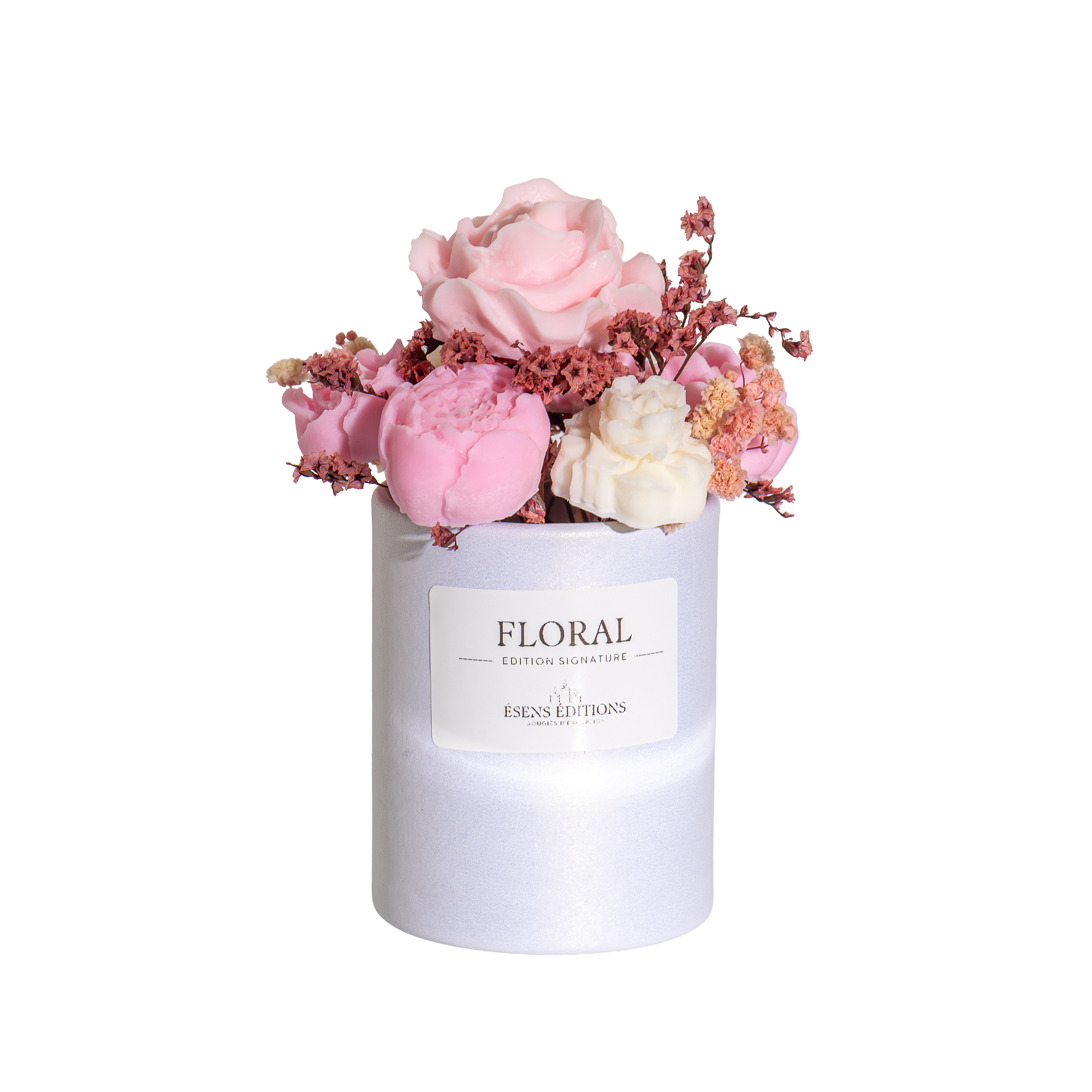 bougie fleur rose