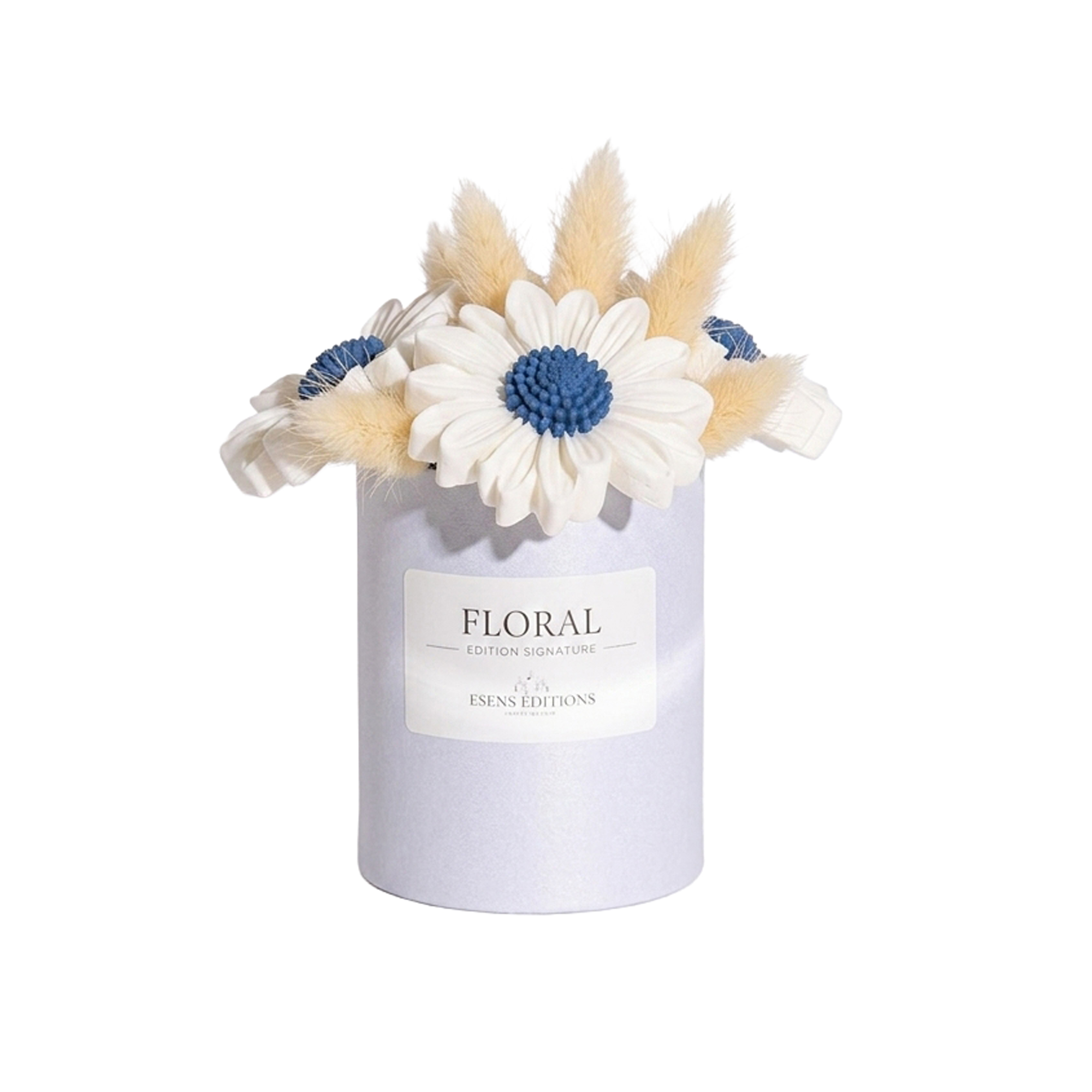 bougie fleur tournesols bleu